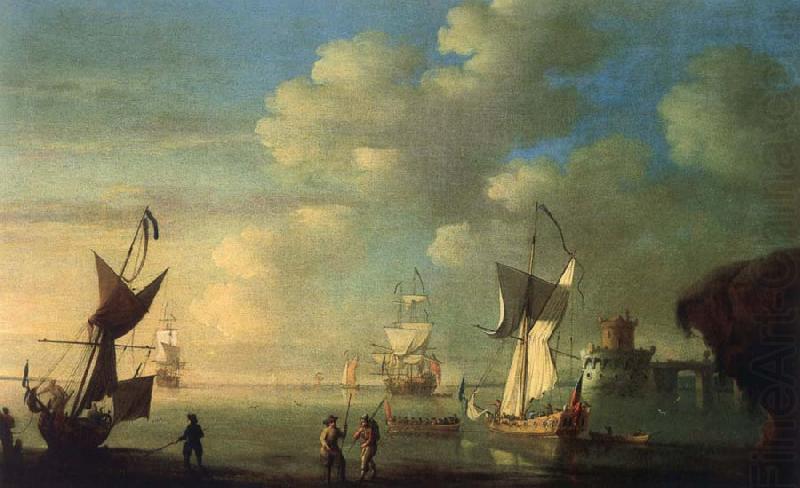 Monamy, Peter A royal yacht and other shipping off the coast china oil painting image